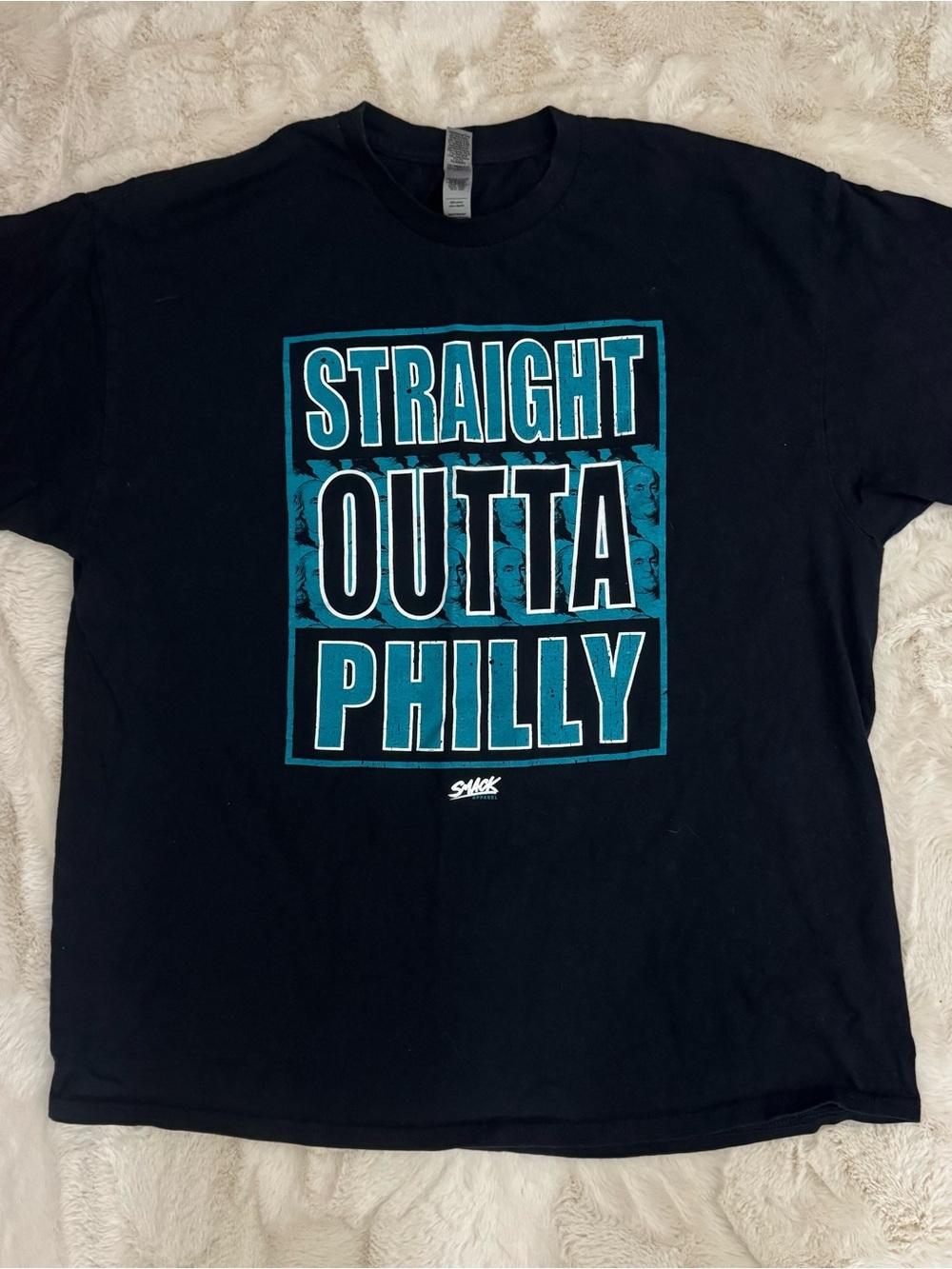 STRAIGHT OUTTA PHILLY EUC Men's XL Smack Apparel Graphic Black Tee Shirt